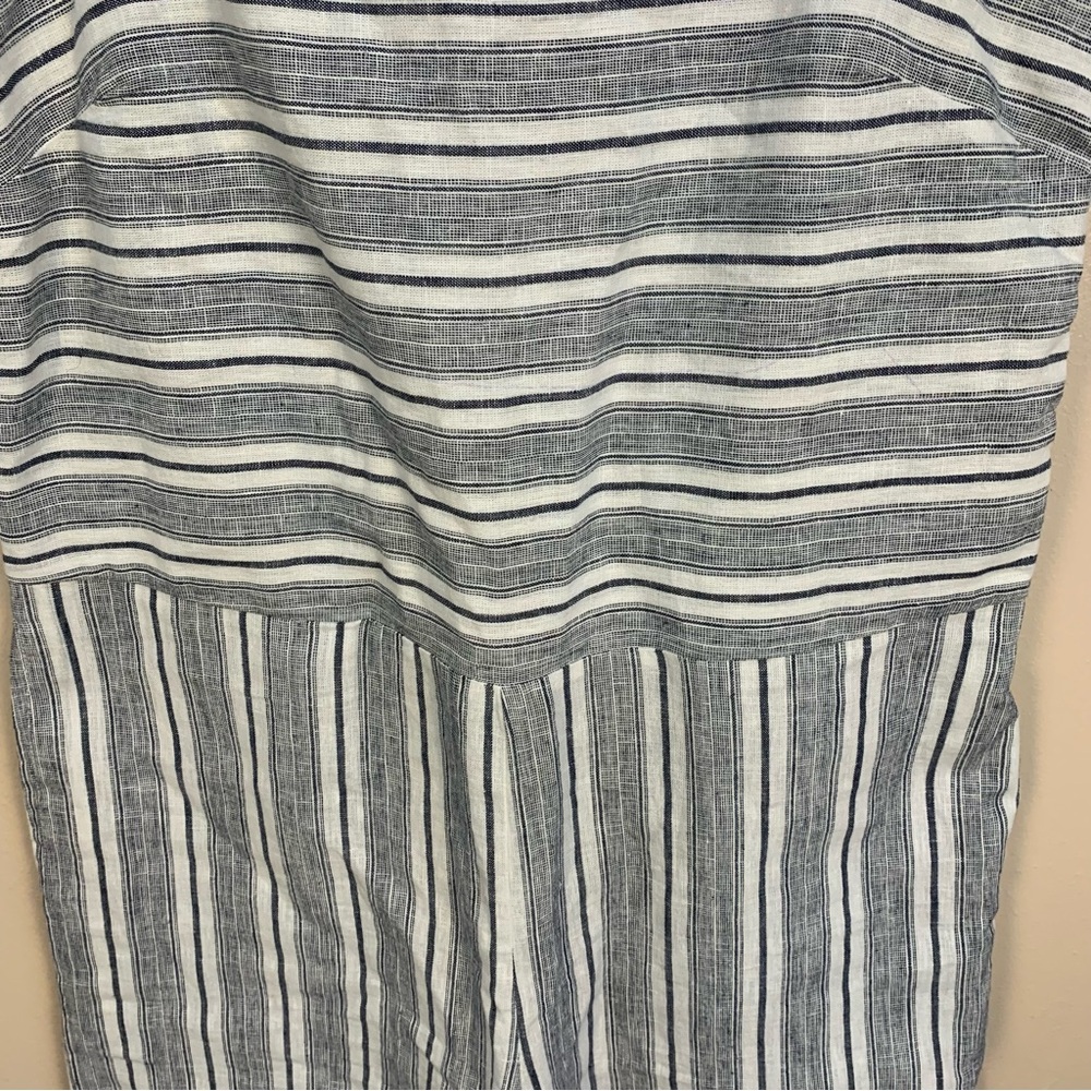 Beachlunchlounge Striped Linen Blend Wide Leg Cropped Jumpsuit - Picture 5 of 10